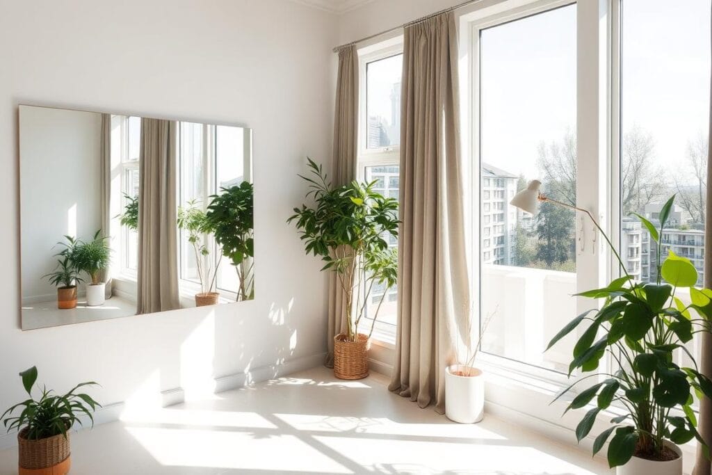 Ambiente com amplas janelas permitindo entrada de luz natural, elemento essencial para um espaço que nutre bem-estar Ambiente com amplas janelas permitindo entrada de luz natural, elemento essencial para um espaço que nutre bem-estar