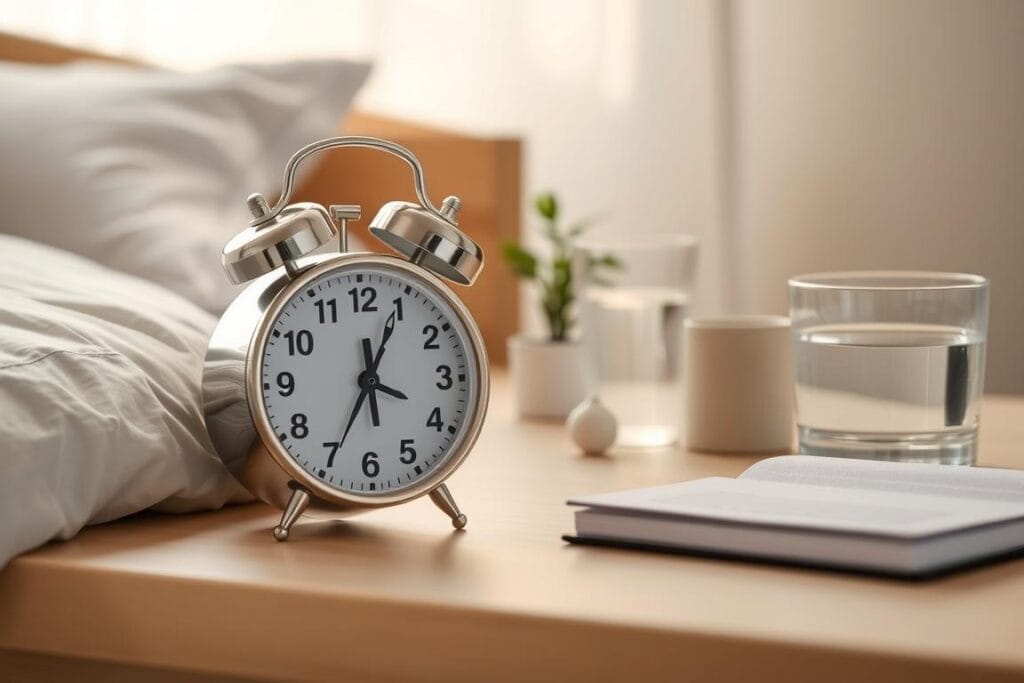 Despertador mostrando horário matinal para iniciar uma manhã mais leve e produtiva Despertador mostrando horário matinal para iniciar uma manhã mais leve e produtiva