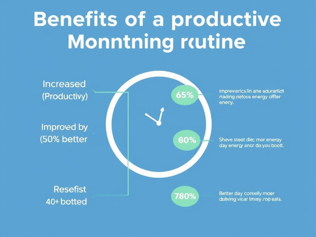 Gráfico mostrando os benefícios de uma manhã mais leve e produtiva Gráfico mostrando os benefícios de uma manhã mais leve e produtiva