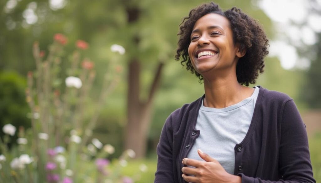 Pessoa desfrutando de um momento tranquilo ao ar livre como rotina de autocuidado Pessoa desfrutando de um momento tranquilo ao ar livre como rotina de autocuidado