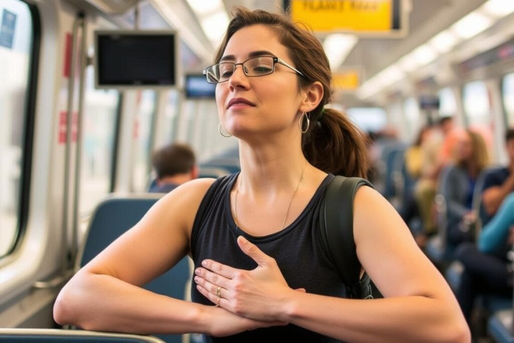 Pessoa praticando um micro-hábito de autocuidado Pessoa praticando um micro-hábito de autocuidado