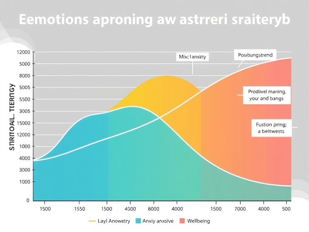 Gráfico mostrando a evolução emocional de praticantes de journaling ao longo do tempo Gráfico mostrando a evolução emocional de praticantes de journaling ao longo do tempo