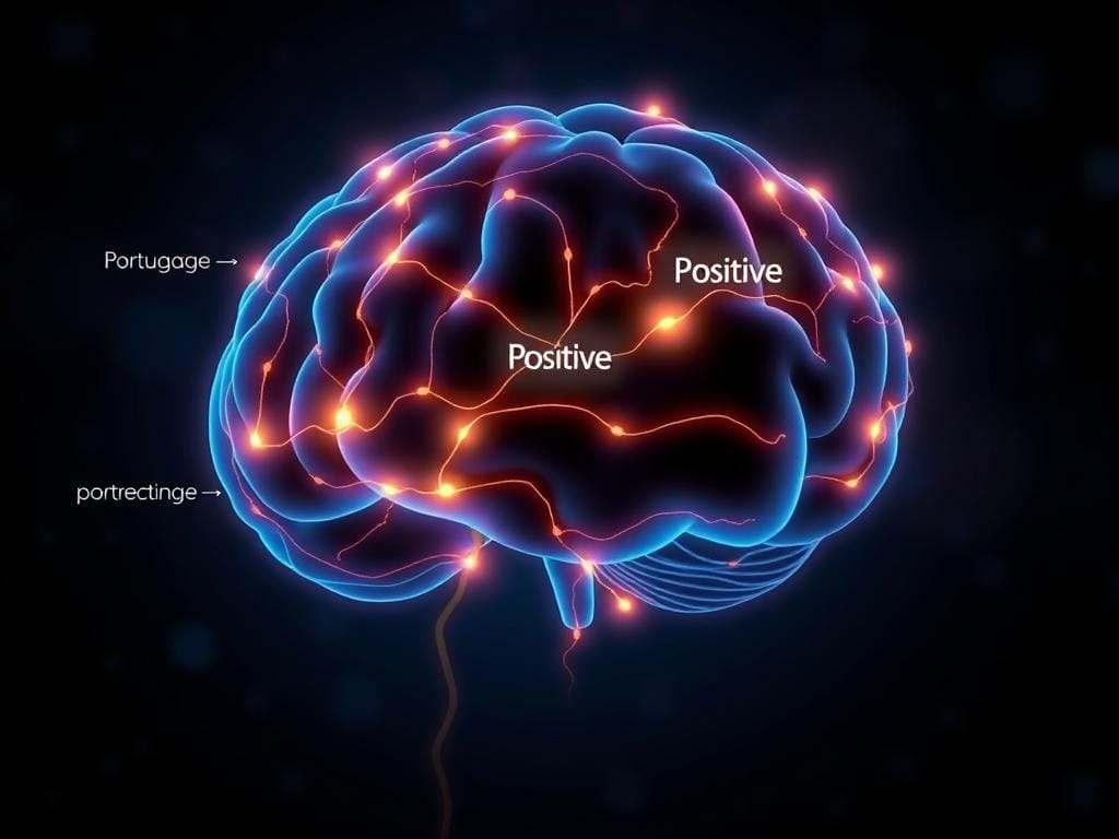 Representação visual de neuroplasticidade e afirmações positivas na saúde mental Representação visual de neuroplasticidade e afirmações positivas na saúde mental