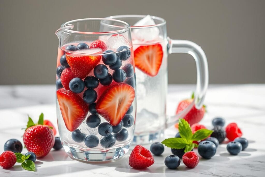 Água saborizada com mix de frutas vermelhas Água saborizada com mix de frutas vermelhas