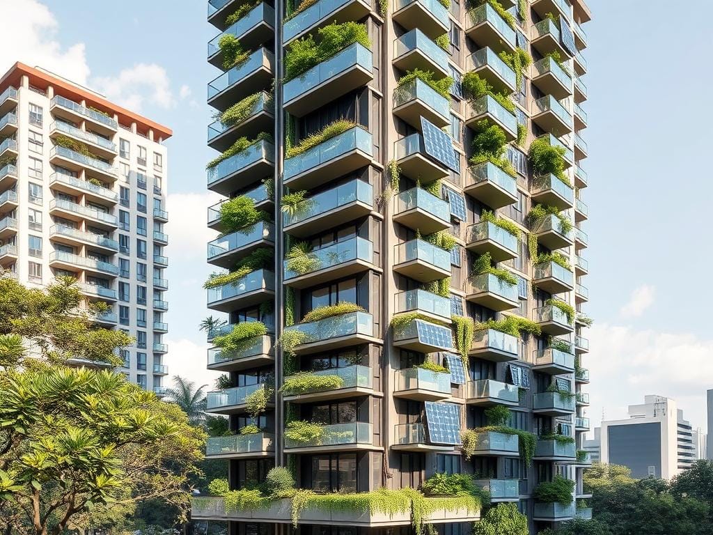 Condomínio com sistema de economia de água e energia Condomínio com sistema de economia de água e energia