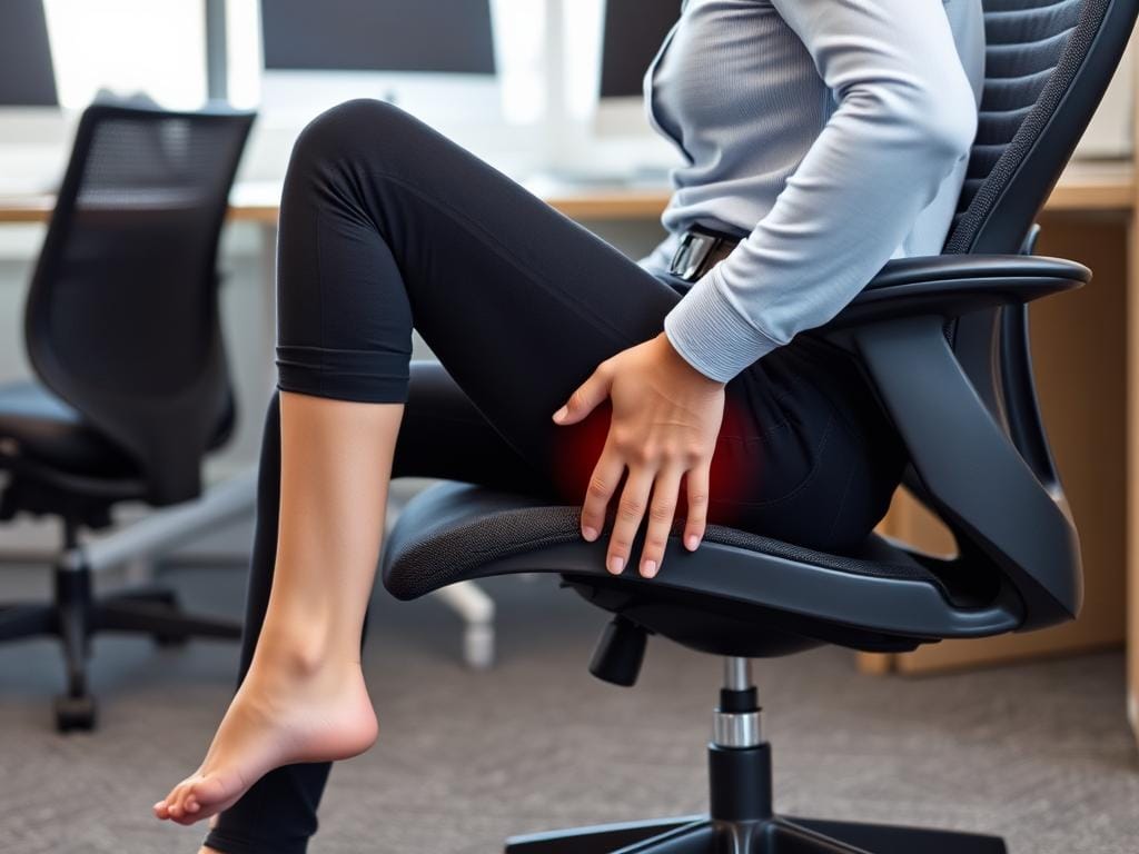 Demonstração de exercício de mobilidade dos quadris para quem trabalha sentado Demonstração de exercício de mobilidade dos quadris para quem trabalha sentado