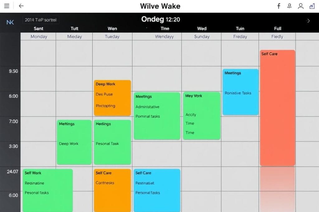 Exemplo de blocos de tempo em um Planejamento Semanal Consciente Exemplo de blocos de tempo em um Planejamento Semanal Consciente