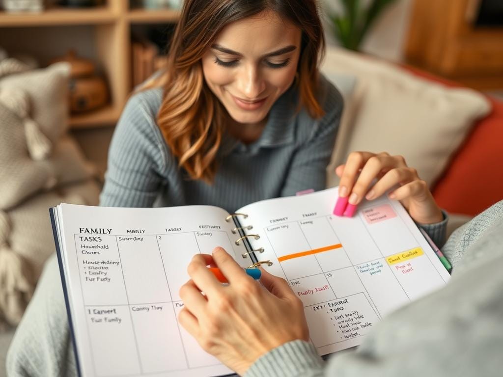 Pessoa organizando tarefas pessoais em seu Planejamento Semanal Consciente Pessoa organizando tarefas pessoais em seu Planejamento Semanal Consciente