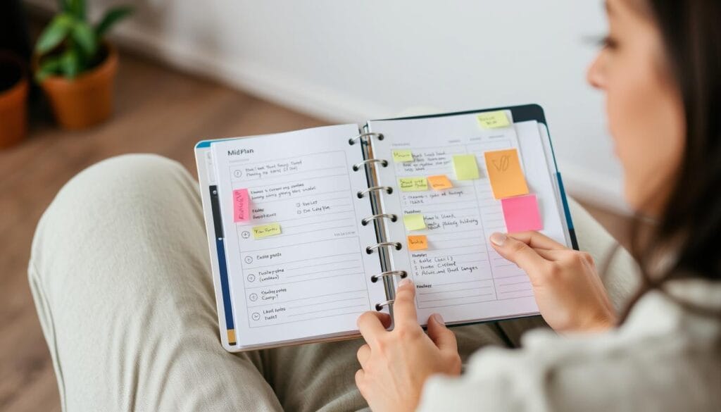 Pessoa revisando e ajustando seu Planejamento Semanal Consciente Pessoa revisando e ajustando seu Planejamento Semanal Consciente