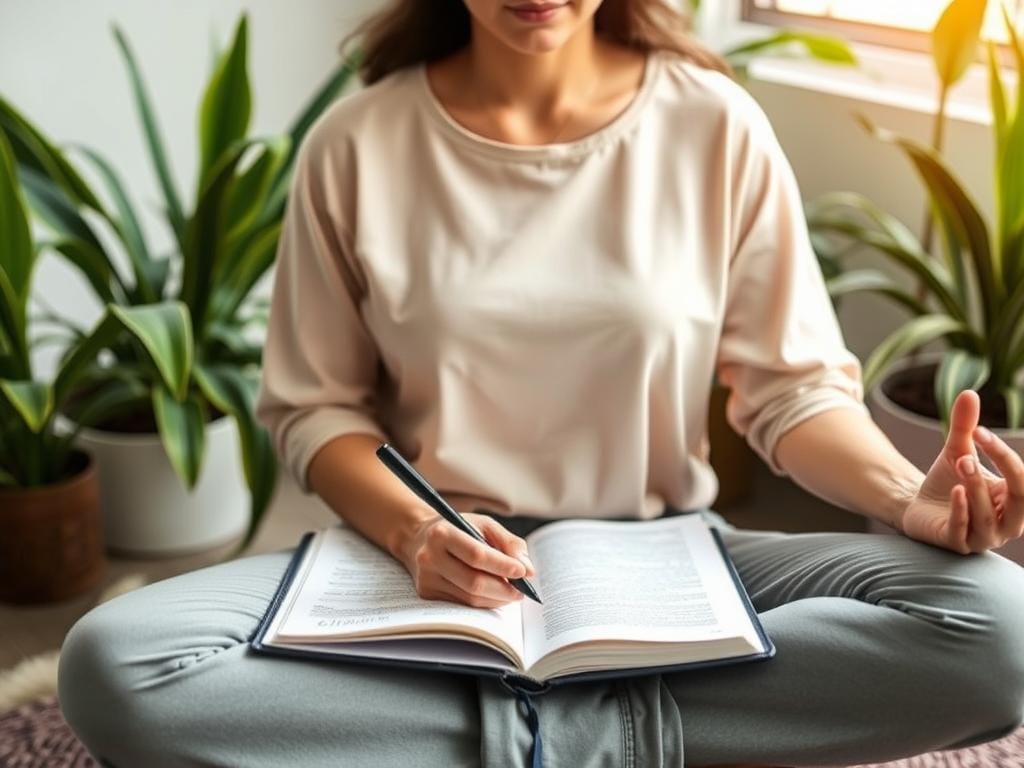 Prática de mindfulness com journaling