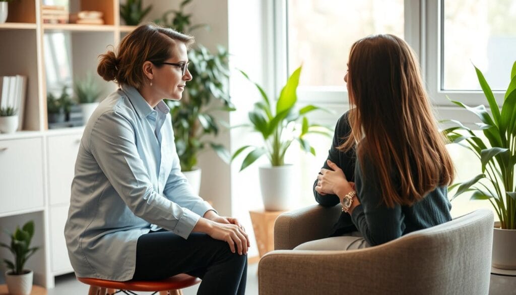 Sessão de terapia para tratamento profissional de ansiedade e estresse Sessão de terapia para tratamento profissional de ansiedade e estresse