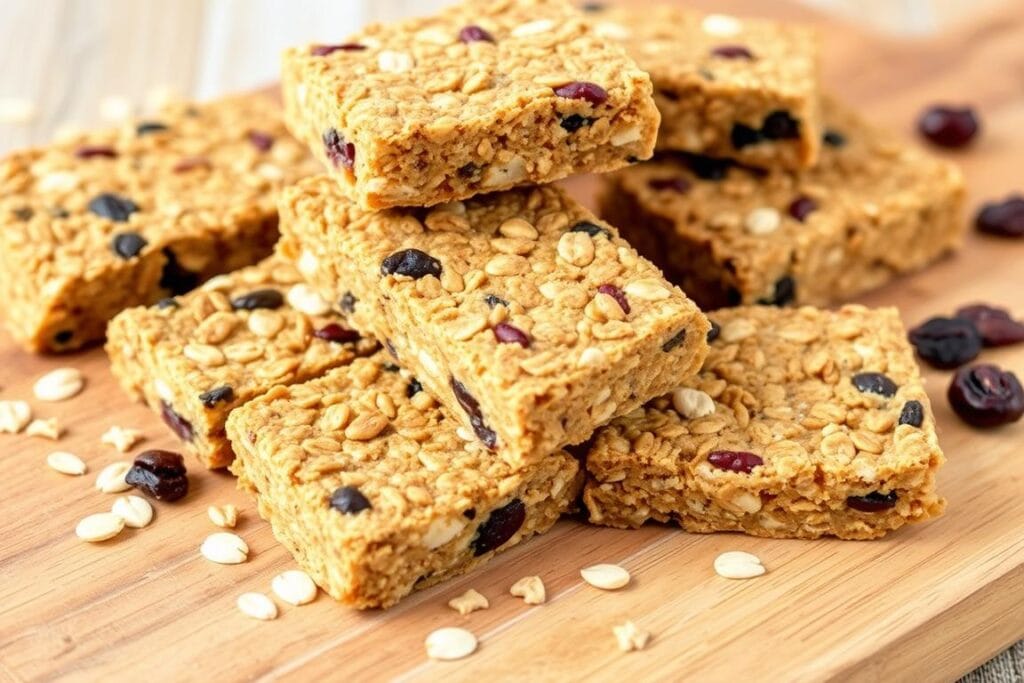 Barras de cereal caseiras, lanches saudáveis para levar feitos com ingredientes naturais Barras de cereal caseiras, lanches saudáveis para levar feitos com ingredientes naturais