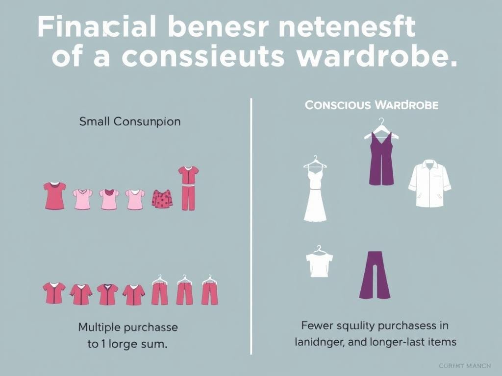 Gráfico mostrando economia financeira ao adotar um guarda-roupa consciente Gráfico mostrando economia financeira ao adotar um guarda-roupa consciente