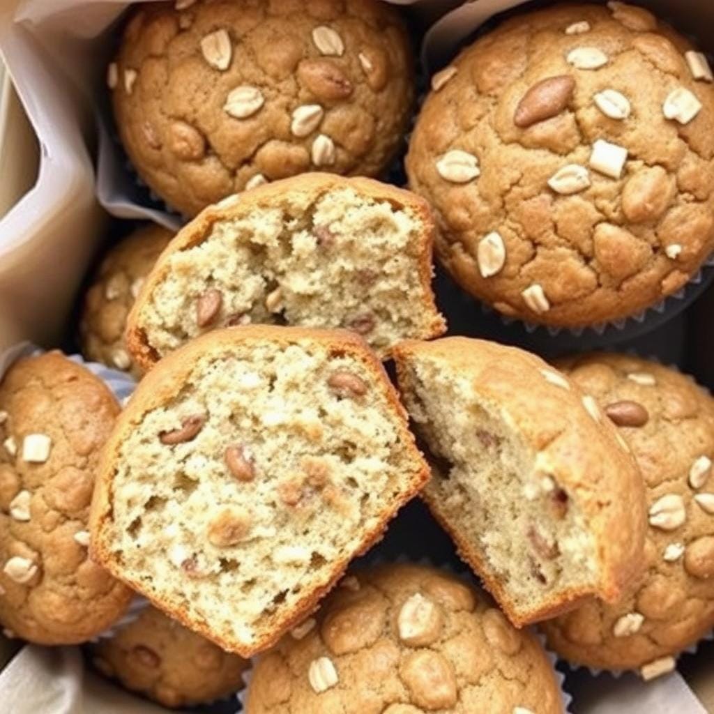 Muffins de aveia e banana, lanches saudáveis para levar que podem ser preparados com antecedência Muffins de aveia e banana, lanches saudáveis para levar que podem ser preparados com antecedência