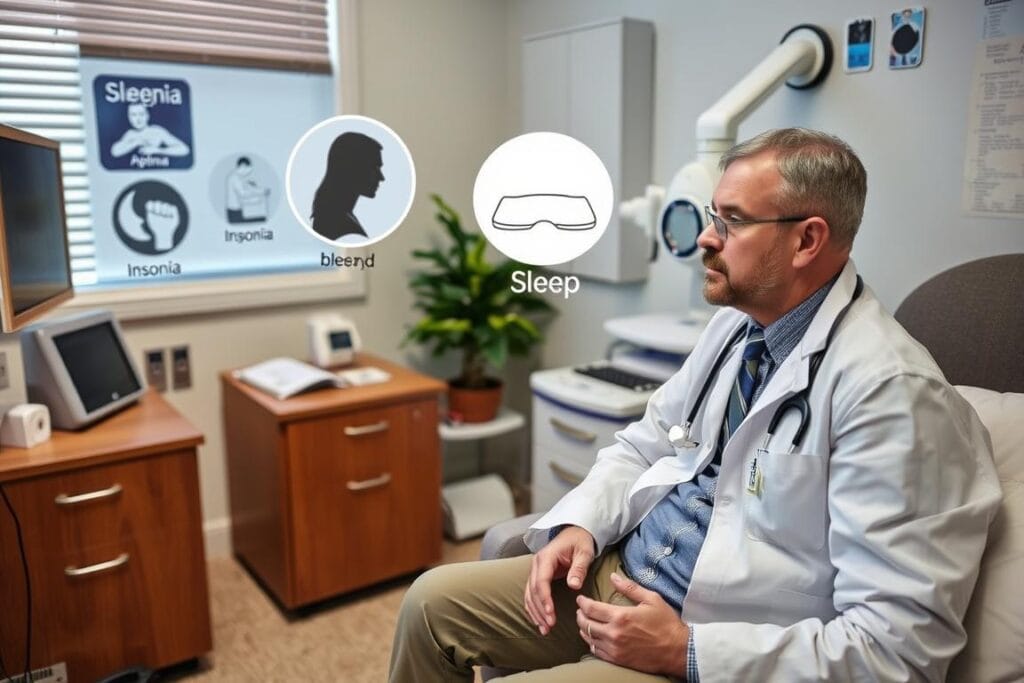 Pessoa consultando um especialista em sono para problemas persistentes de higiene do sono Pessoa consultando um especialista em sono para problemas persistentes de higiene do sono