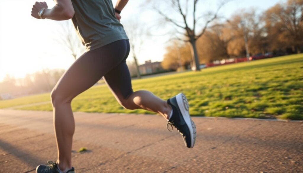Pessoa praticando exercícios físicos durante o dia, contribuindo para a higiene do sono Pessoa praticando exercícios físicos durante o dia, contribuindo para a higiene do sono