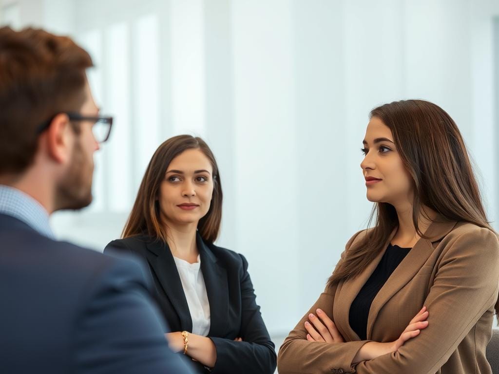 Pessoa respondendo assertivamente a uma crítica