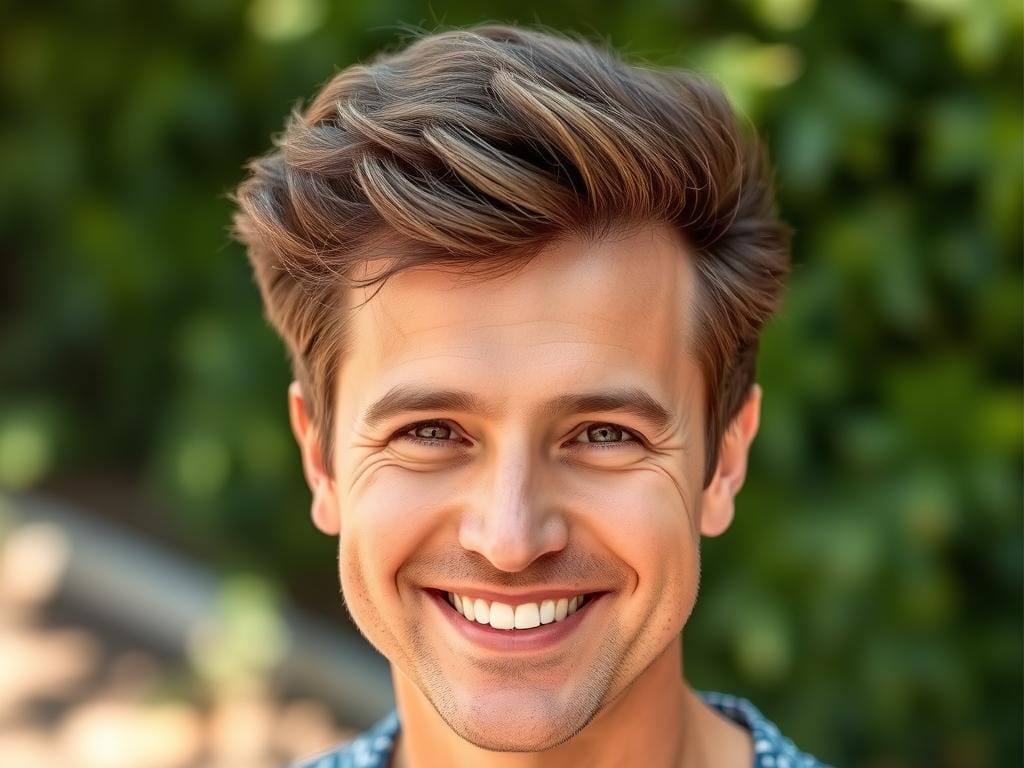 Pessoa feliz e confiante após resultados completos com o tratamento Folifix restauração capilar