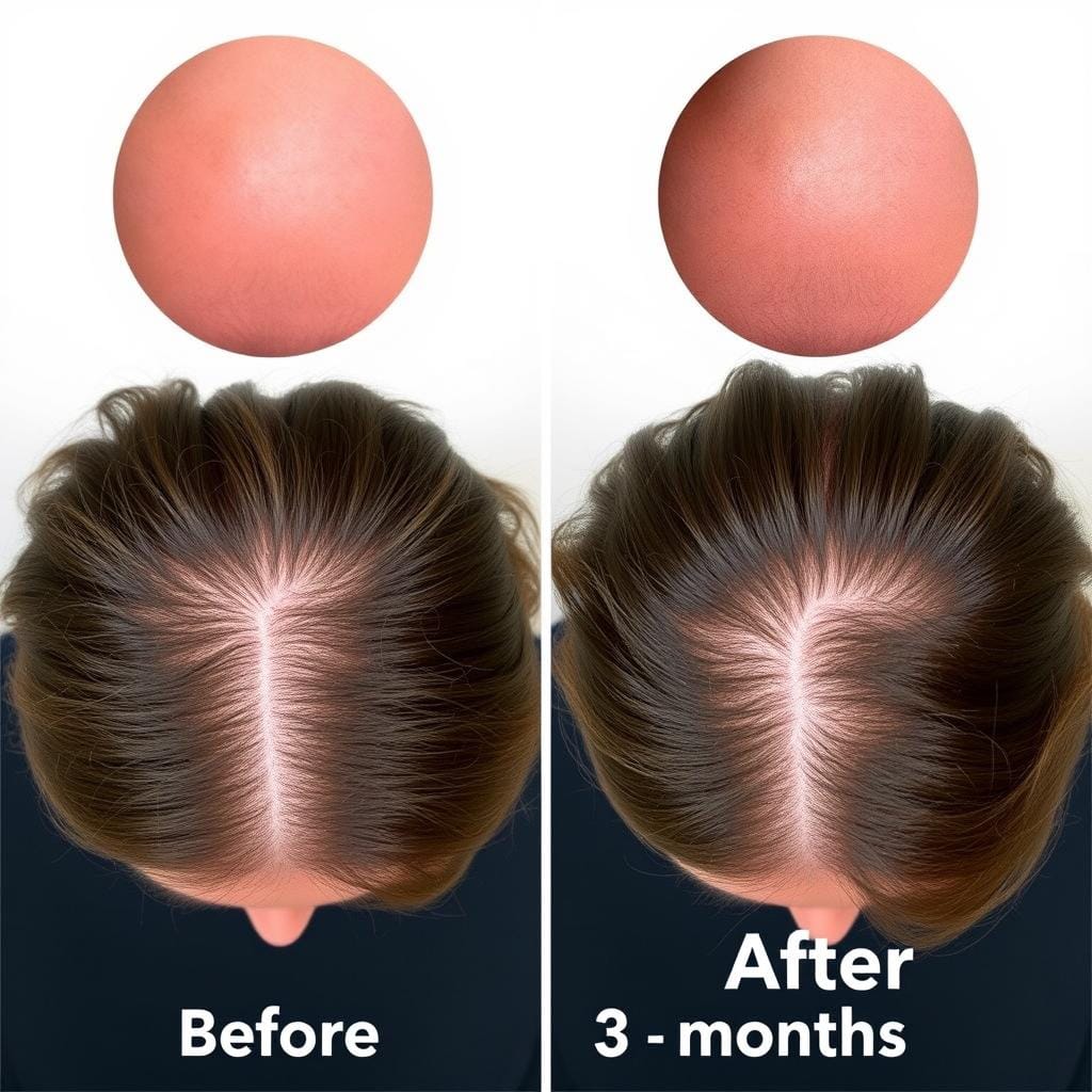 Antes e depois do uso do tônico caseiro fortalecedor mostrando melhora na densidade capilar Antes e depois do uso do tônico caseiro fortalecedor mostrando melhora na densidade capilar